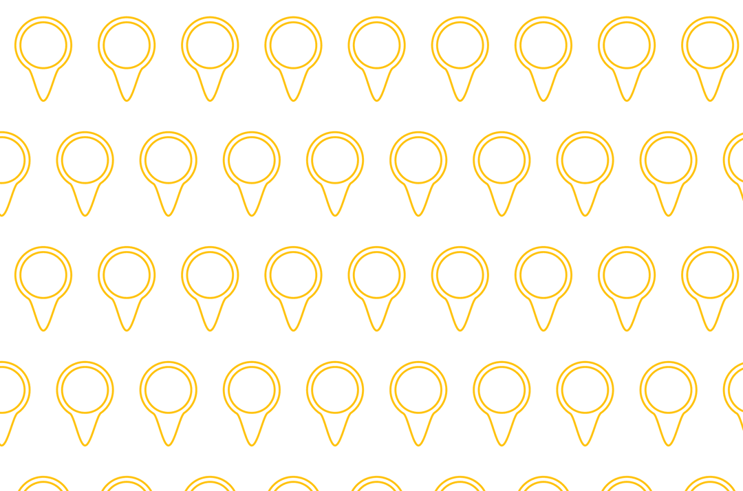 Yellow Destination Pin Pattern on Transparent Background