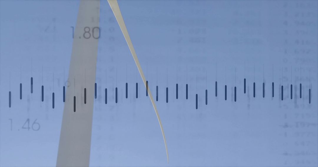 Wind Turbine Blade and Data Overlay Demonstrating Renewable Energy and Scale