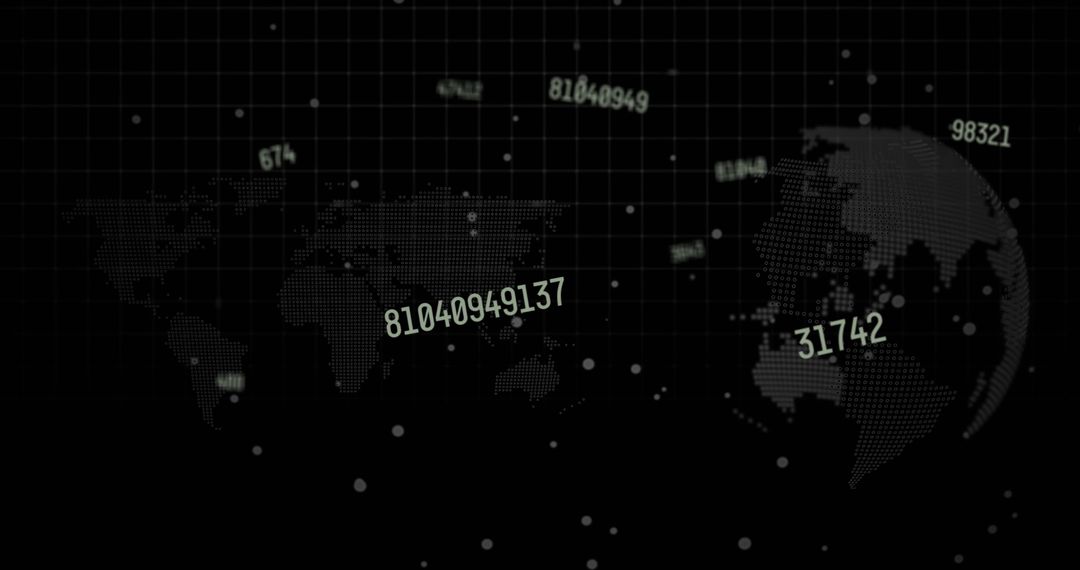 Global Data Processing with Digital World Map Background