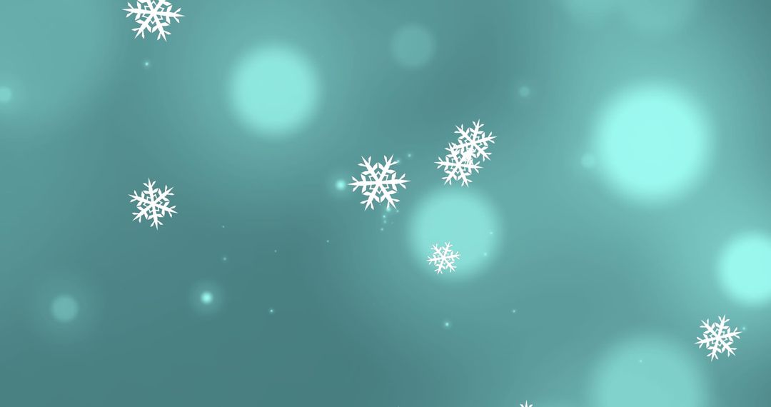 Falling Snowflakes Against Blue Abstract Background