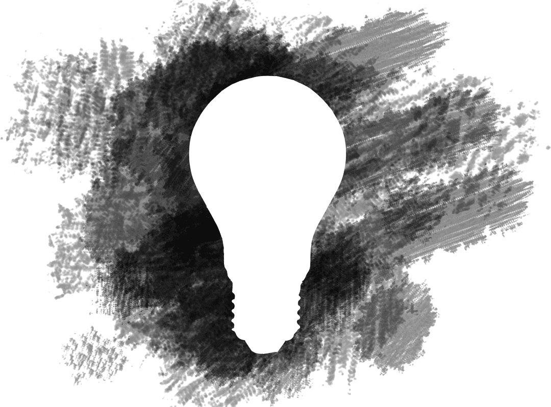 Creative Digital Light Bulb on Transparent Watercolor Background