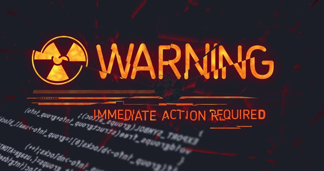 Cybersecurity Danger Alert with Warning Symbol