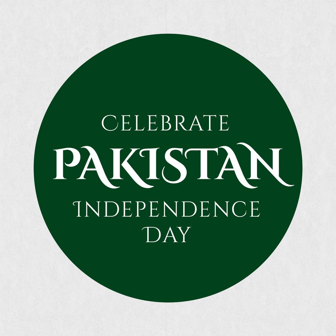Illustration of celebrate pakistan independence day text on green circle against white background - Download Free Stock Templates Pikwizard.com