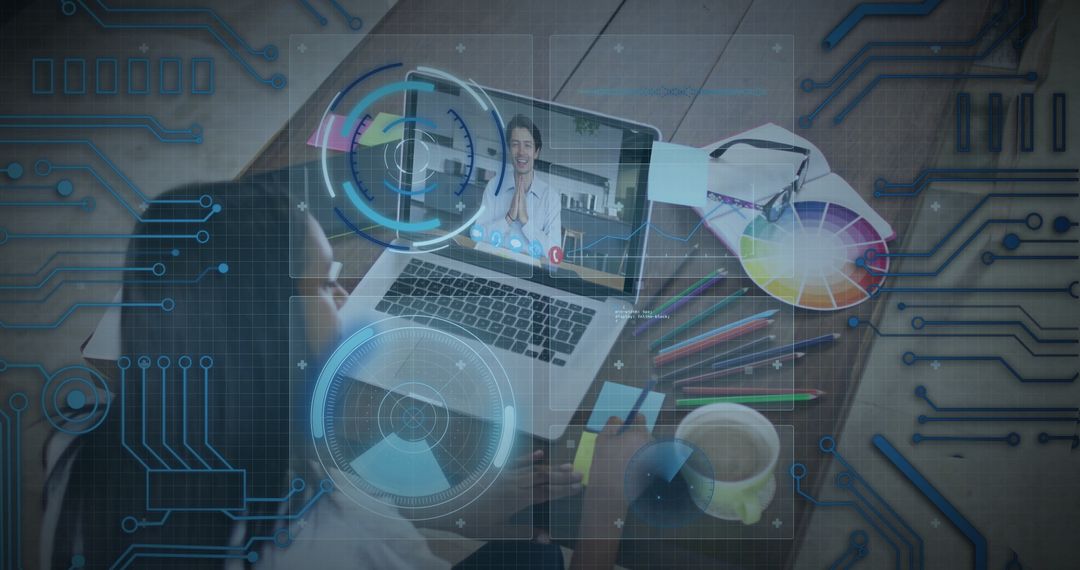 Telehealth Concept with AI Interface and Online Consultation