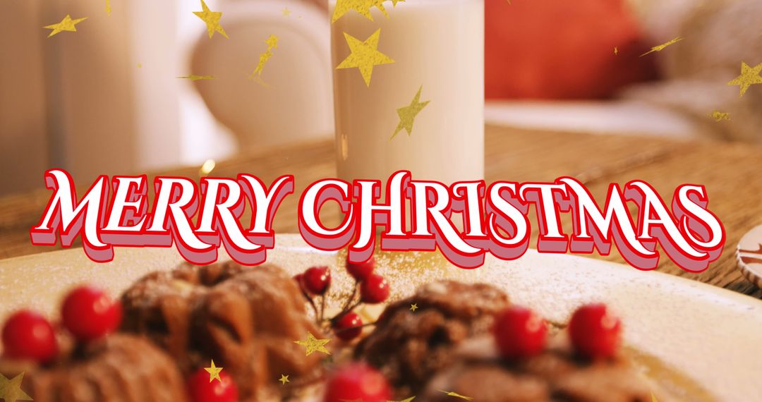Festive Christmas Greetings with Milk and Cookies