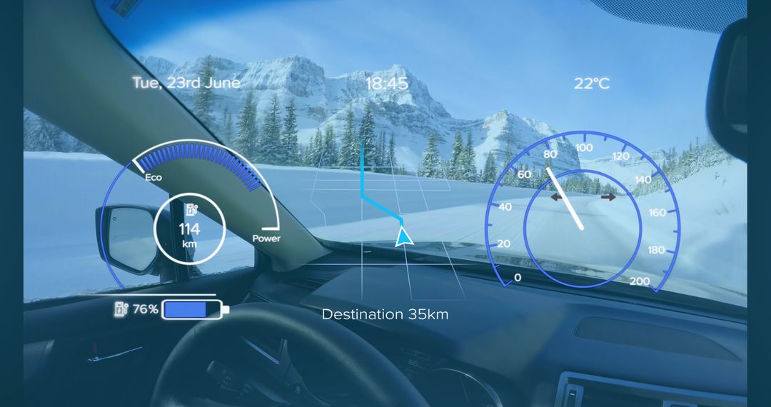 Futuristic Car Dashboard Interface with Virtual Display