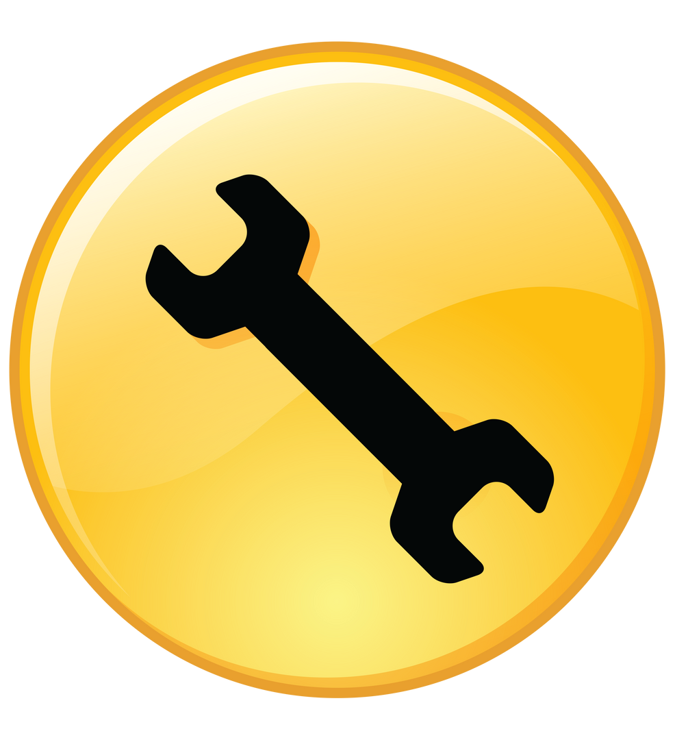 Yellow Circle Wrench Icon on Transparent Background - Download Free Stock Images Pikwizard.com