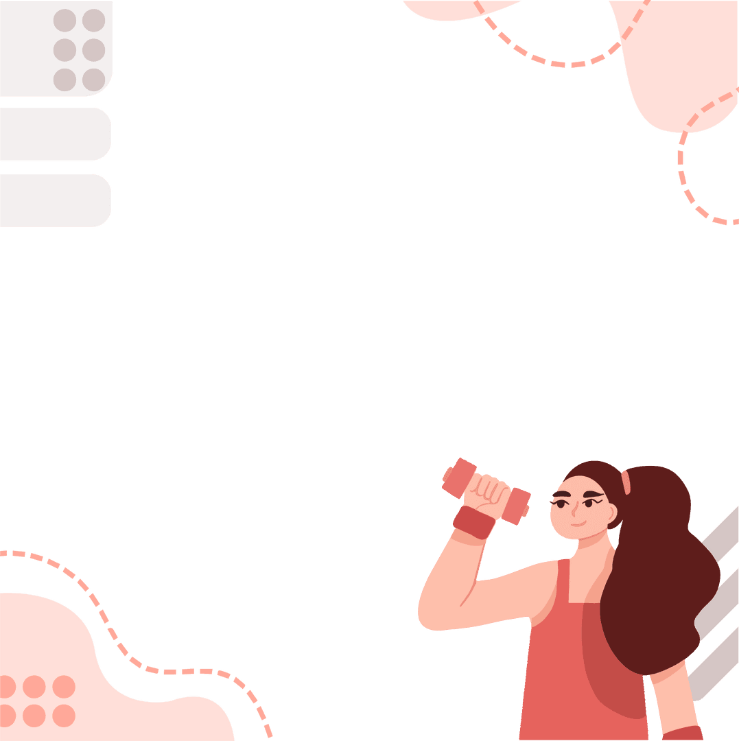 Empowered Female Weightlifter in Vector Art on Transparent Background