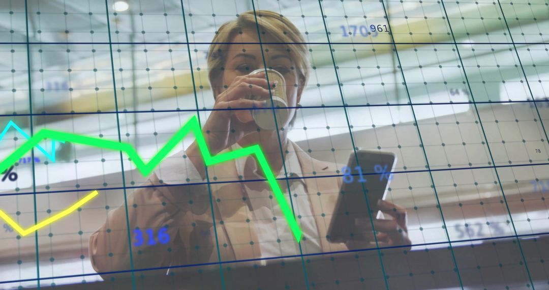 Businesswoman Analyzing Prospects with Data Visualization