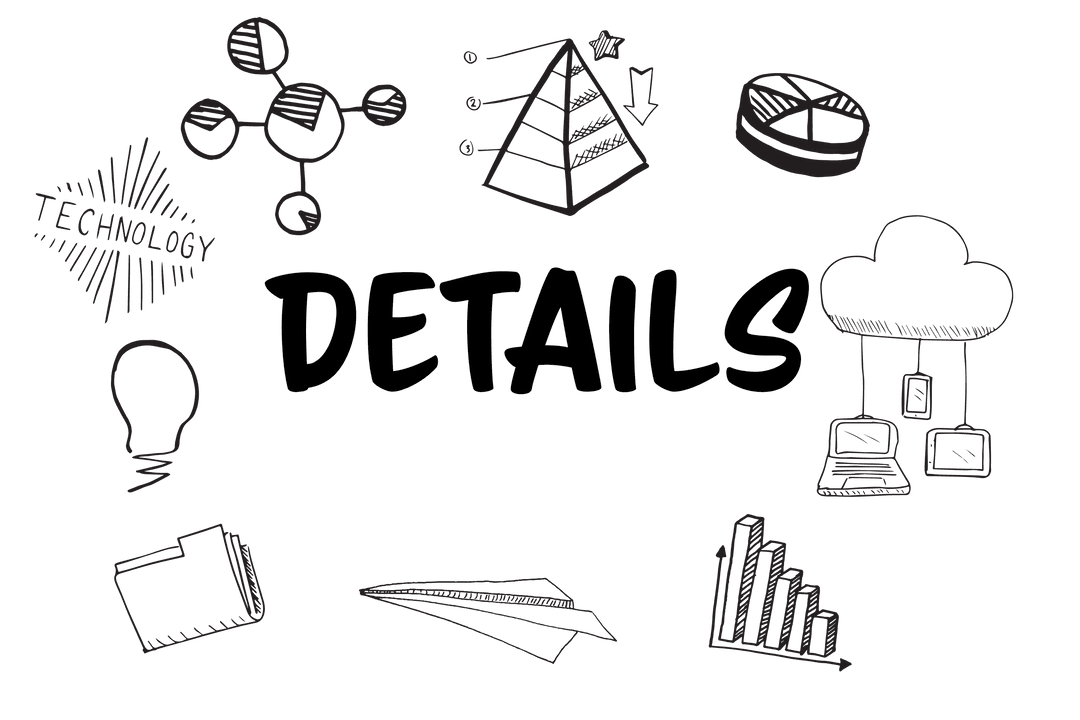 Hand-drawn Technology Doodles on Transparent Background Illustration