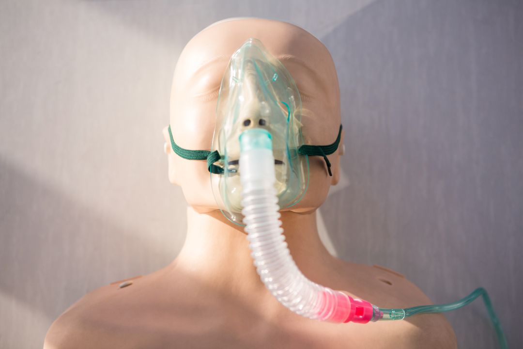Close-up of Medical Dummy with Oxygen Mask in Clinic - Free Images, Stock Photos and Pictures on Pikwizard.com