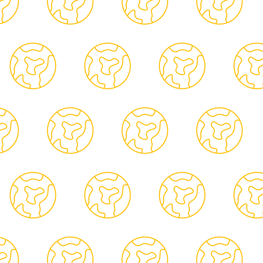 Seamless Globe Pattern in Yellow on Transparent Background