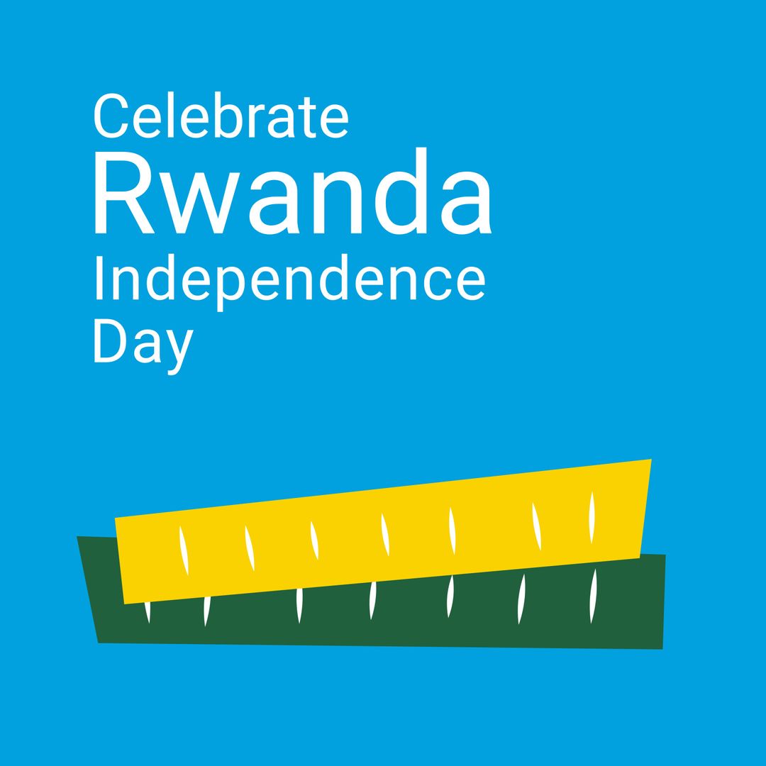 Rwanda Independence Day Celebration Design with Colorful Lines