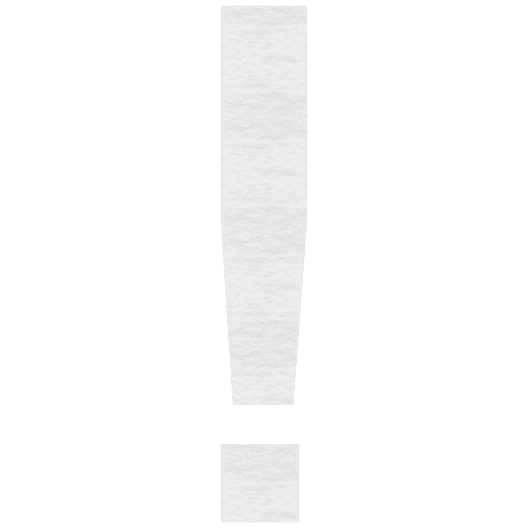 Transparent White Paper Exclamation Mark Icon
