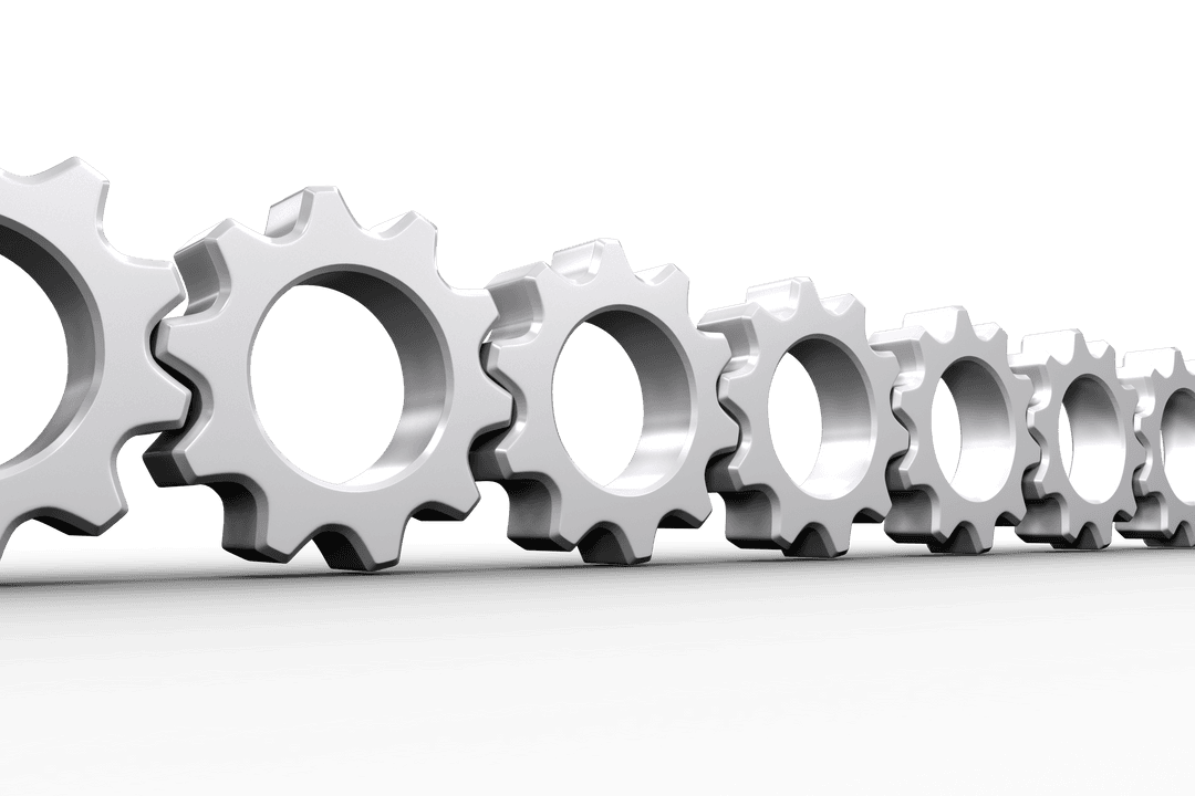 Transparent Array of White Metallic Gears in Motion - Download Free Stock Images Pikwizard.com
