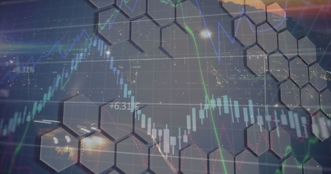 Digital Interface with Global Business Data Charts