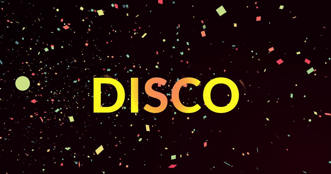 Disco Party Concept with Colorful Confetti on Black Background