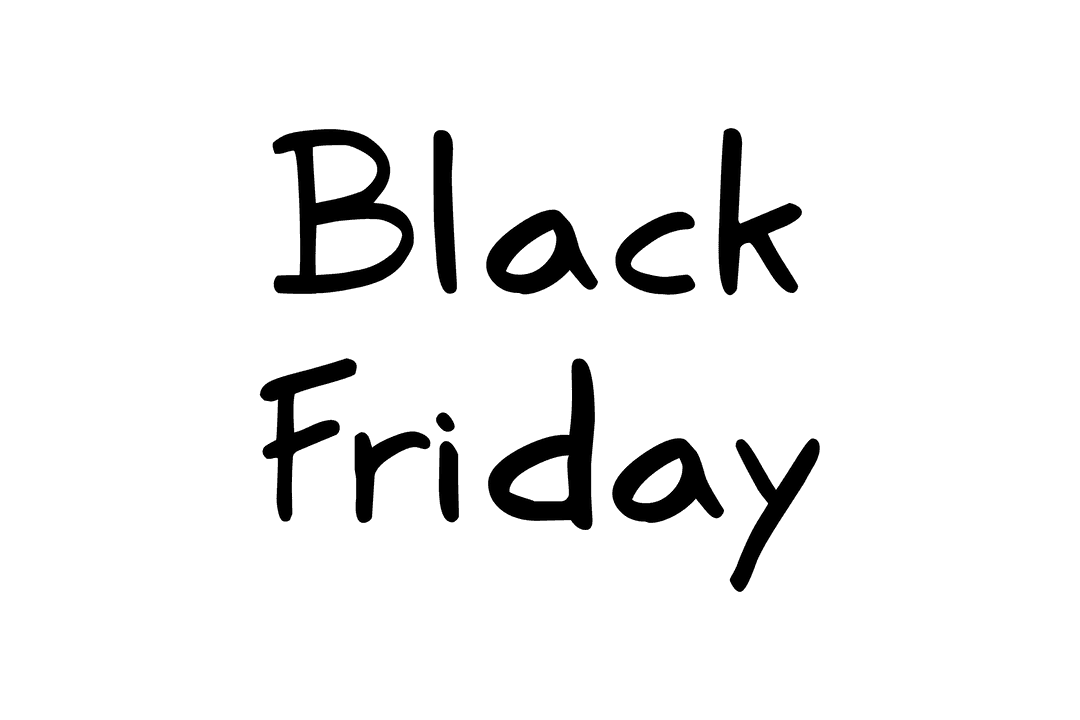 Transparent Black Friday Text on Clear Background