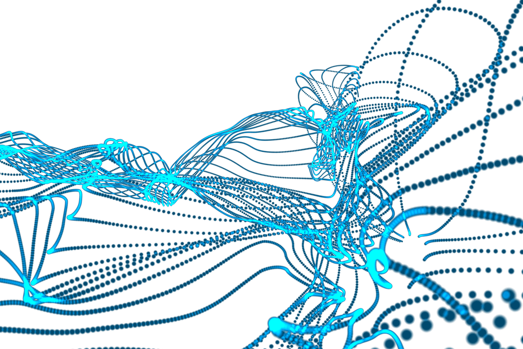 Futuristic Abstract Blue Shapes on Transparent Background