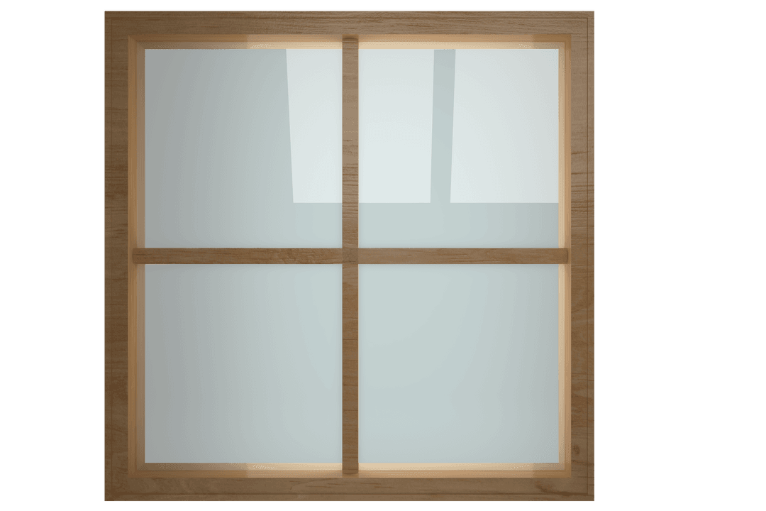 Transparent Wooden Frame Window Illustration