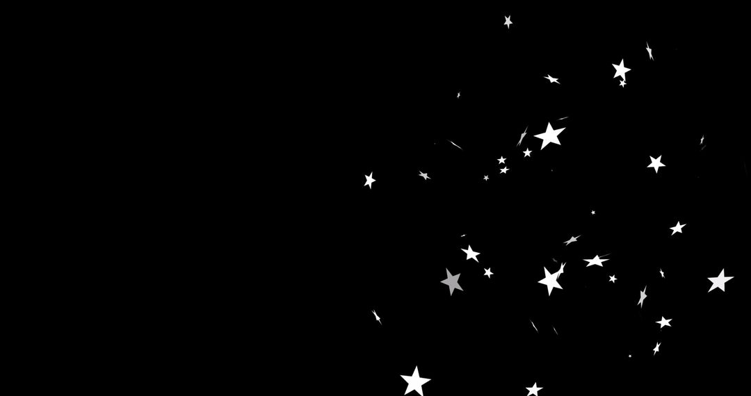 Falling Stars on Black Background Design