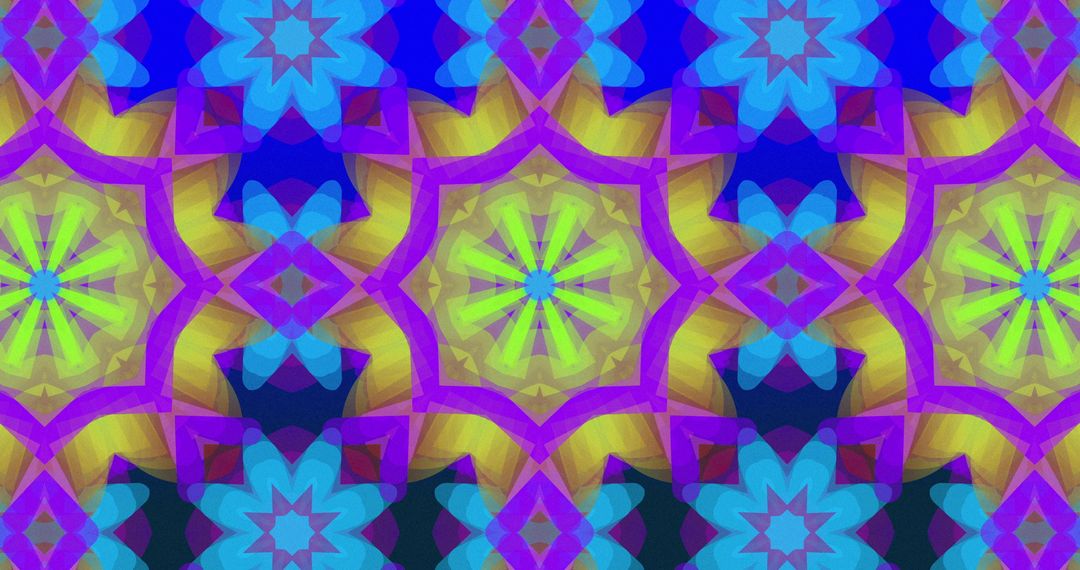 Seamless Glowing Kaleidoscope Patterns on Gradient Blue Background - Free Images, Stock Photos and Pictures on Pikwizard.com