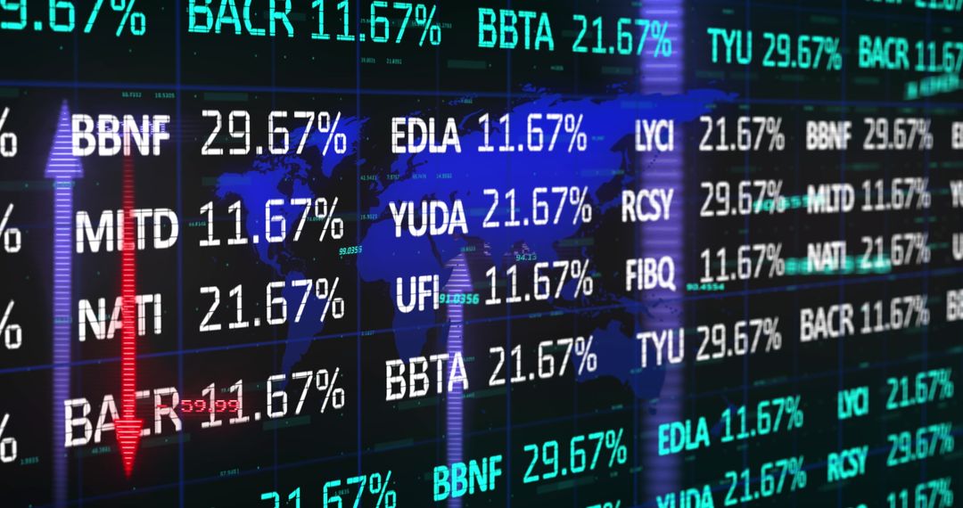 Global Stock Data Processing with World Map Background