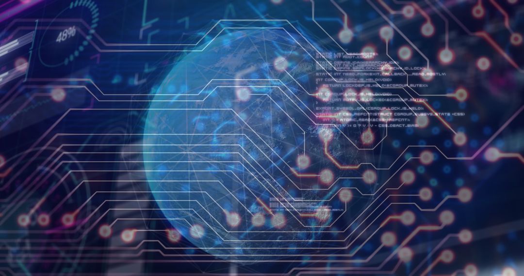 Digital Network and Data Connections Around the Globe Concept