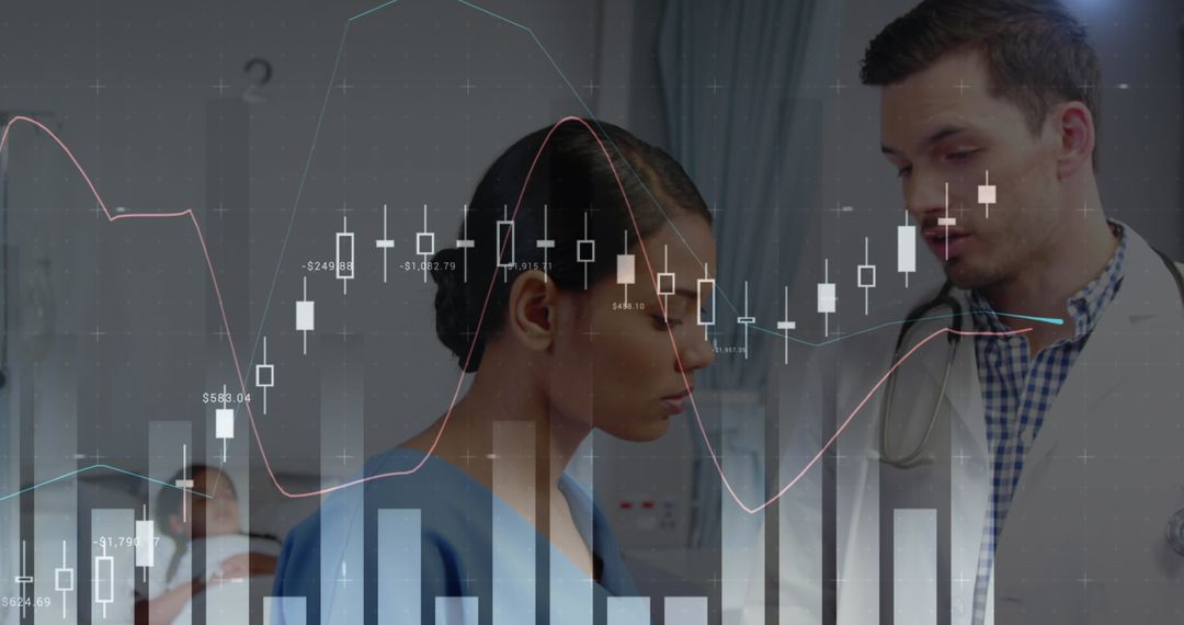 Diverse Medical Team Analyzing Data Analytics in Healthcare Setting