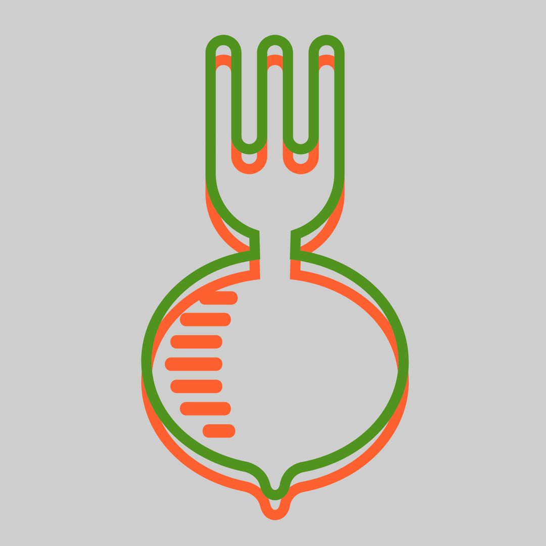 Sustainability Symbol Merging Fork with Leaf Illustration