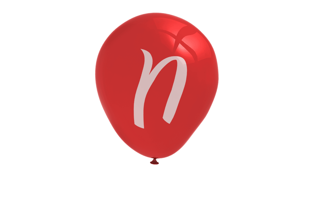 Red Balloon with Letter N Transparent Illustration