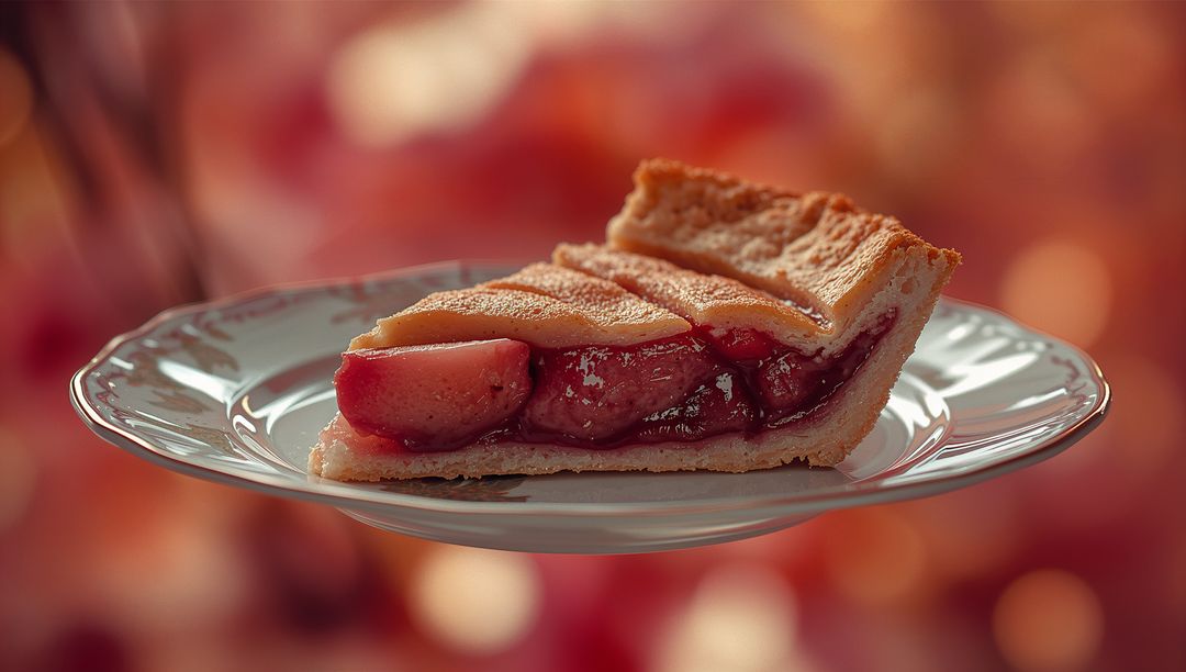 Fresh Lattice-Top Cherry Tart Slice on Elegant Plate