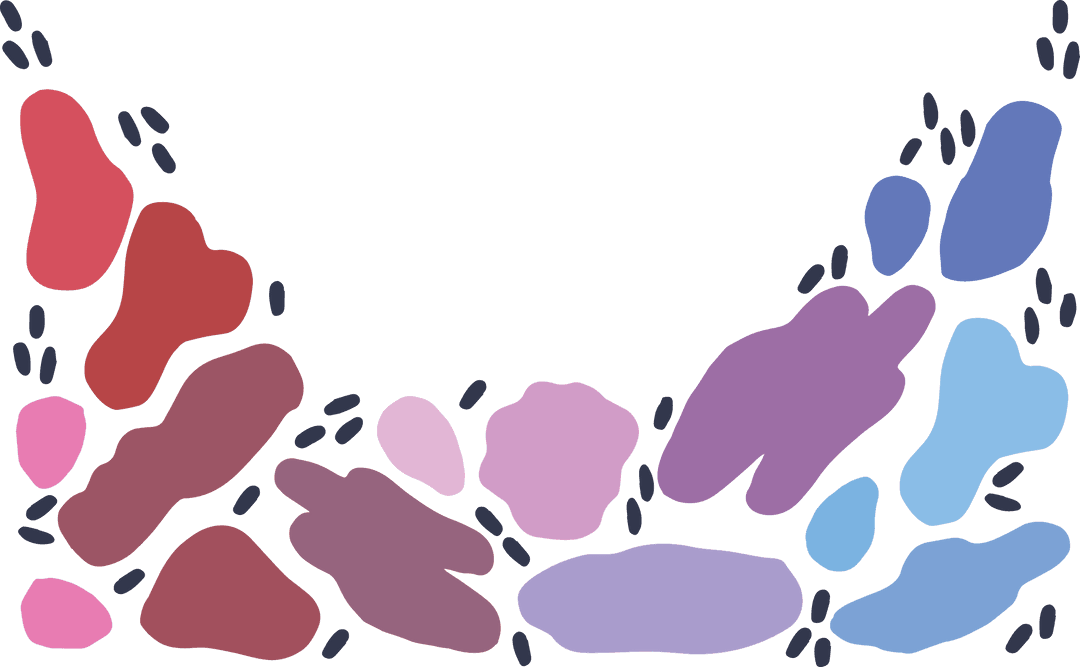 Colorful Abstract Shapes Flowing on Transparent Background