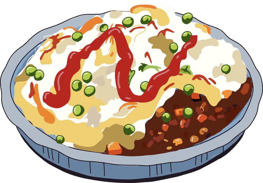 Rustic Gourmet Shepherd's Pie with Potato Mash on Transparent Background