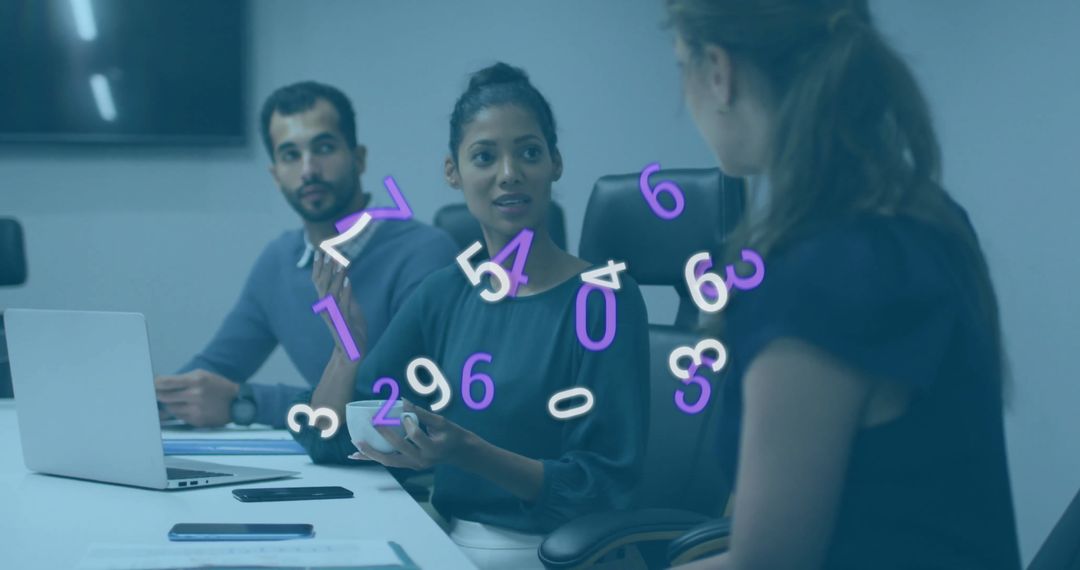 Collaborative Business Meeting with Digital Data Interaction