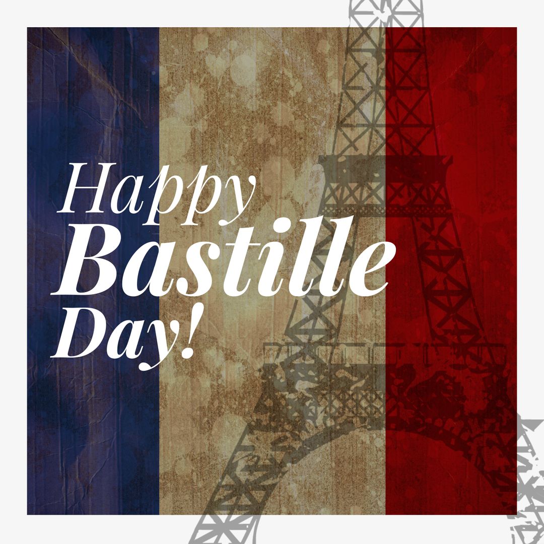 Celebrating Bastille Day with French Flag and Eiffel Tower