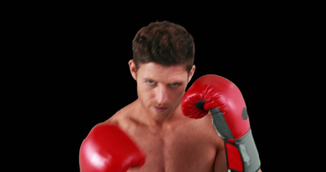 Focused Boxer in Red Gloves Practicing Punches - Free Images, Stock Photos and Pictures on Pikwizard.com