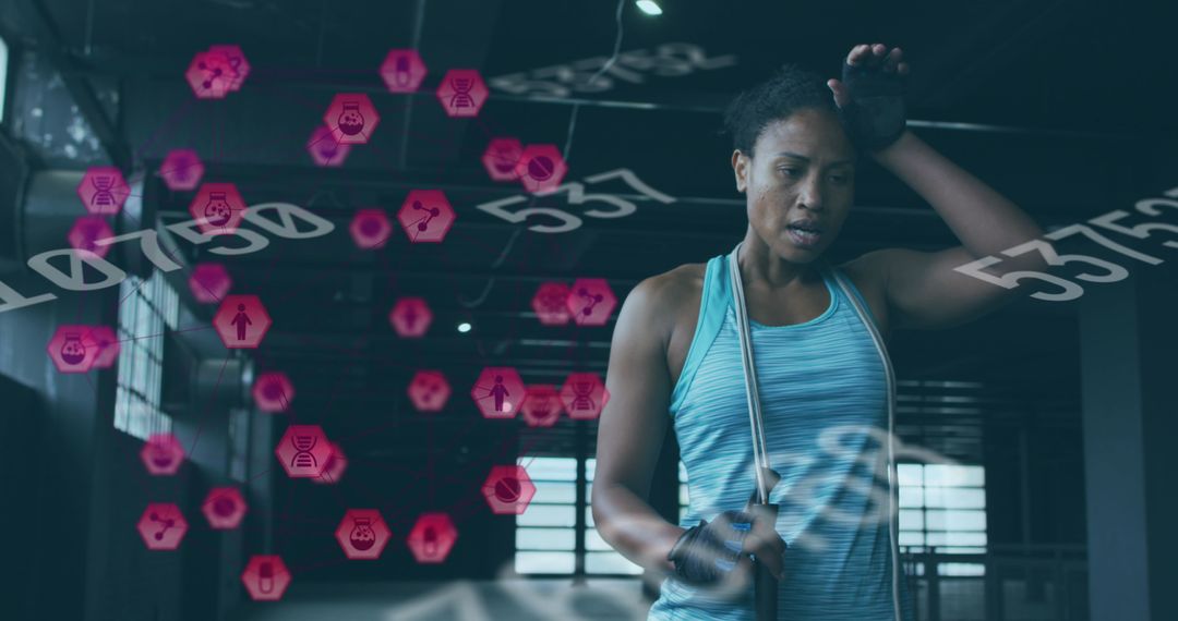 Athlete with Jump Rope Using Fitness and Performance Analytics