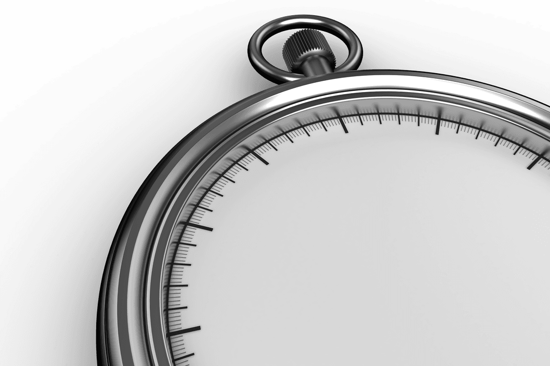 Transparent Pocket Watch Close-Up on Black Background