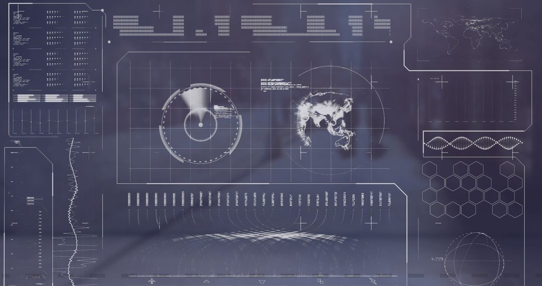 Futuristic Data Interface Projecting Business Analytics