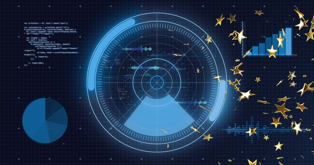 Futuristic Radar Interface with Cybersecurity Data Analytics