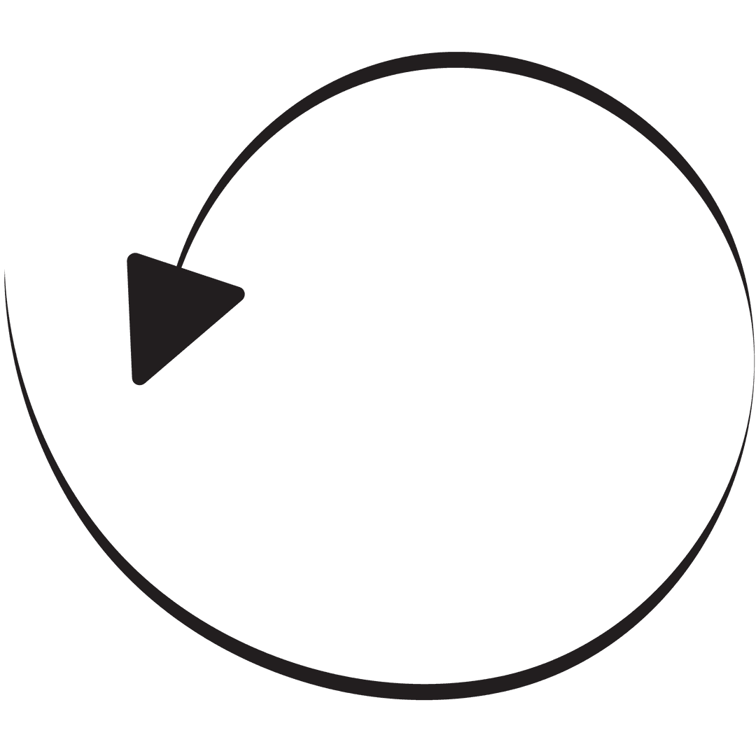 Transparent Black Arrow in Circular Motion on Clear Background