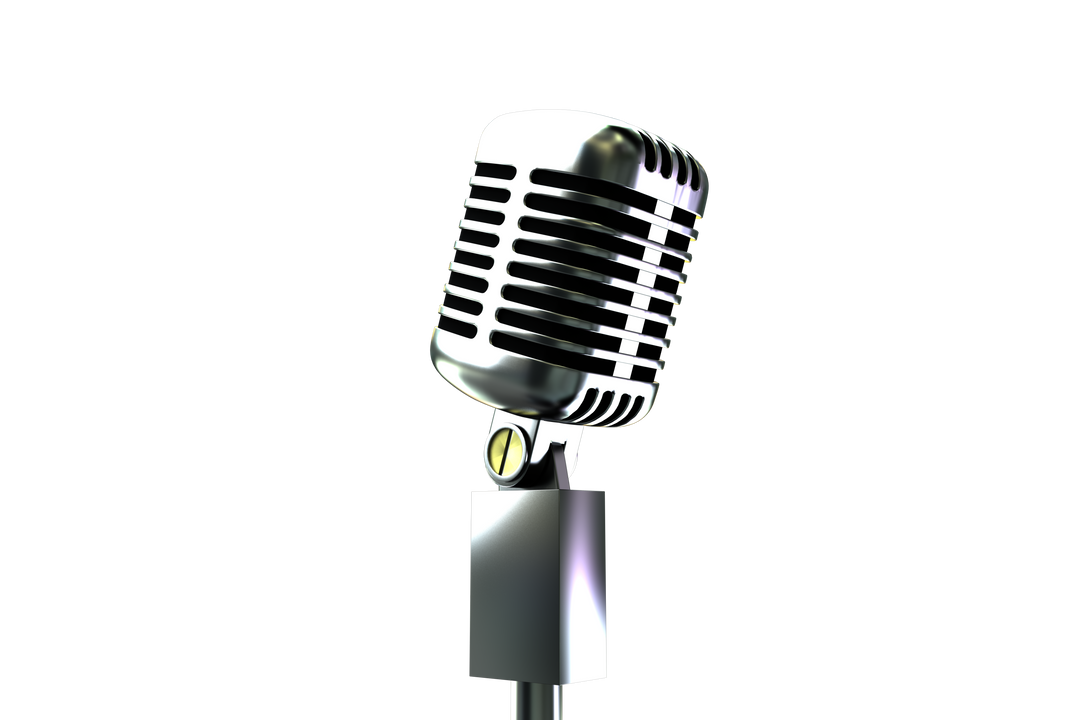 Shiny Retro Microphone on Transparent Background - Download Free Stock Images Pikwizard.com