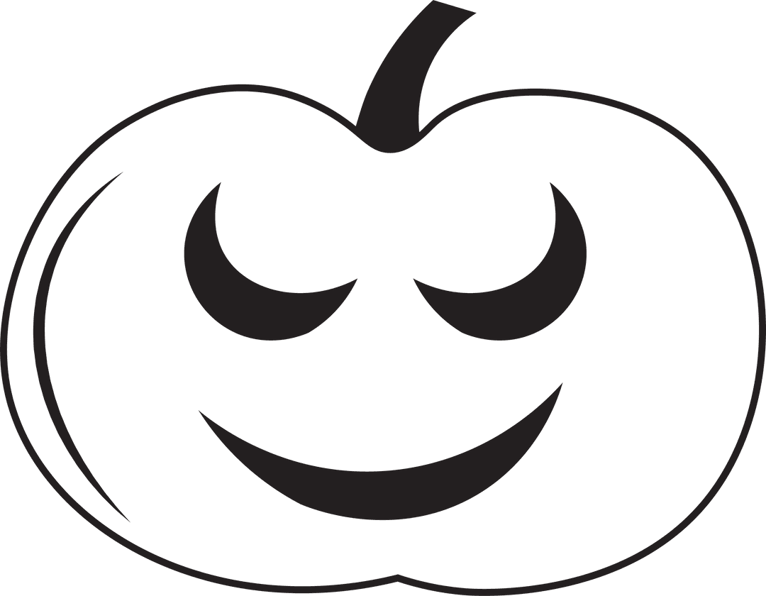 Carved Pumpkin Illustration on Transparent Background for Halloween