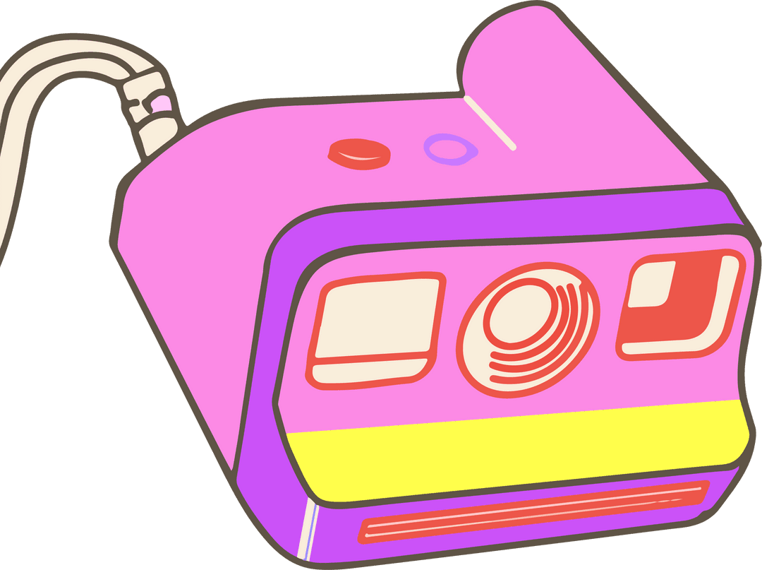 Flat Design Colorful Instant Camera on Transparent Background - Download Free Stock Images Pikwizard.com