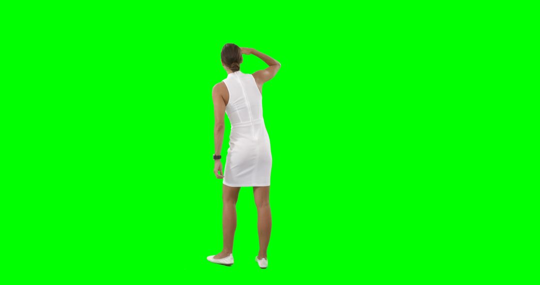 Woman In White Dress Scratching Head Green Screen Background - Free Images, Stock Photos and Pictures on Pikwizard.com