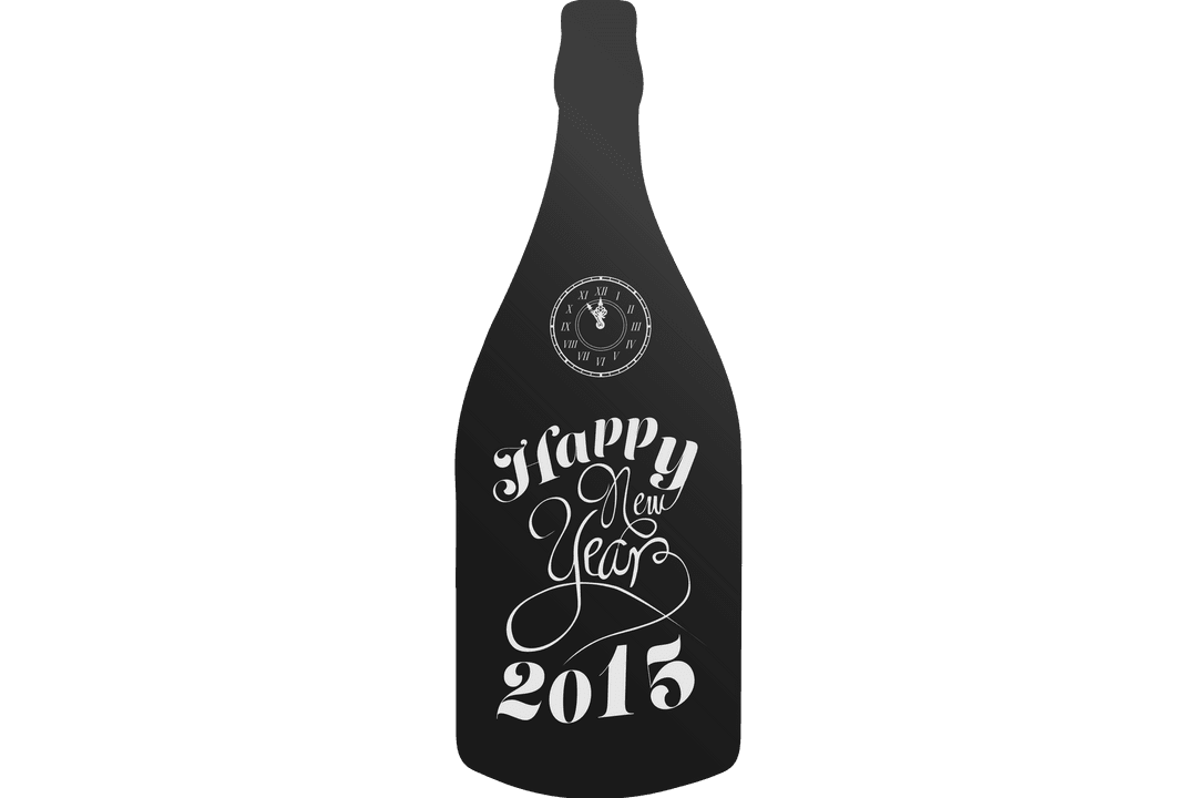 Transparent New Year 2015 Bottle Celebration Design