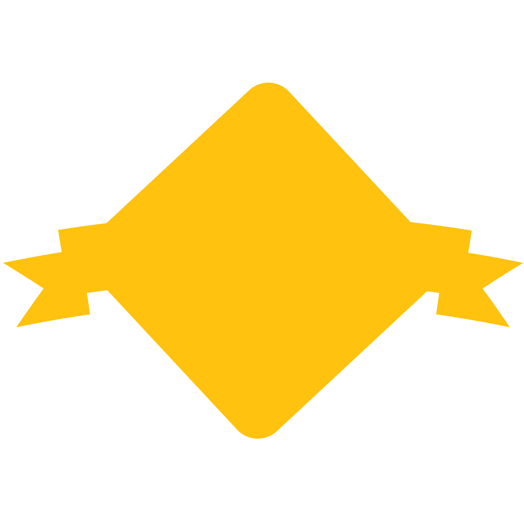 Yellow Badge Design with Ribbon on Transparent Background