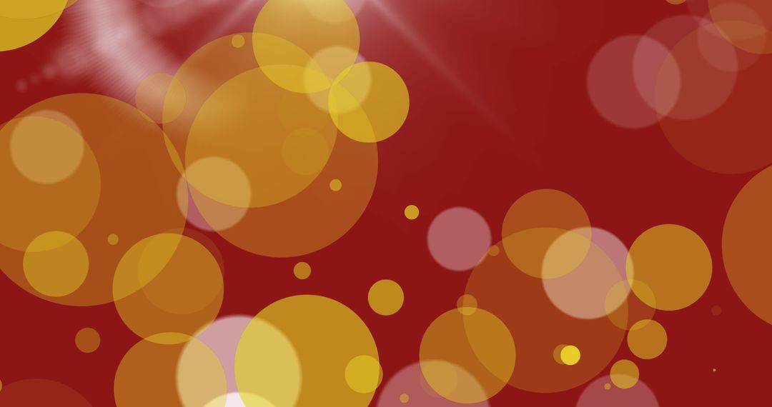 Glowing Yellow Circles on Vibrant Red Background Design
