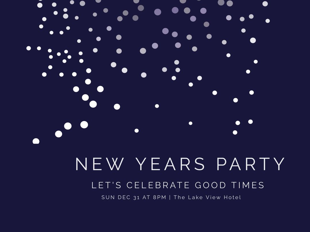 Elegant New Years Party Invitation with Starry Design - Download Free Stock Templates Pikwizard.com